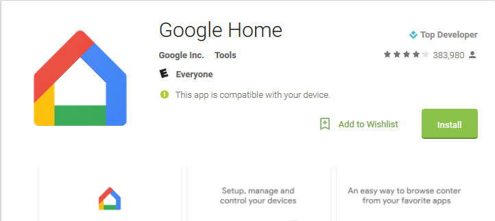 google home for windows 10